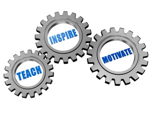 Teach, Inspire, Motivate In Silver Grey Gears